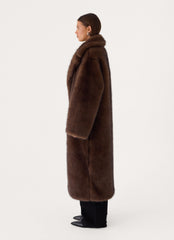 Aspen Avenue Faux Fur Coat - Chocolate