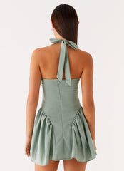 Fable Mini Dress Sage 3 Peppermayo