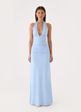 Ilaria Halter Maxi Dress - Powder Blue