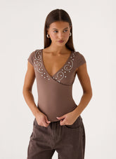 Ledger Jersey Top - Deep Taupe