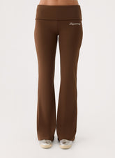 Muse Roll Waist Pants - Chocolate