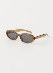 Womens Raphy Sunglasses in the colour Khaki in front of a light grey background