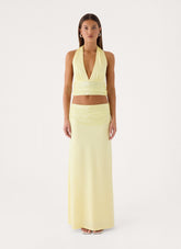 Tavina Sequin Maxi Skirt - Yellow