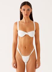 Airlie Scrunch Bikini Bottoms White 1 Peppermayo