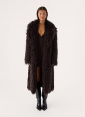 Valensia Faux Fur Coat - Deep Taupe